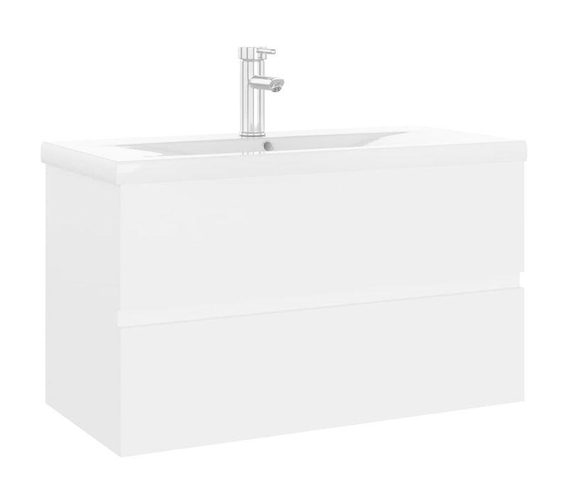 Meuble Vasque Avec Lavabo Intégré Blanc Aggloméré