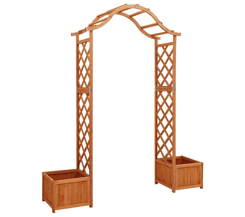 Pergola De Jardin Avec Jardinière 175x40x204 Cm Sapin Massif Finition Laquée