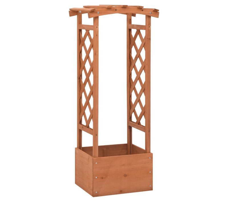 Jardinière à Treillis Avec Arche 49x39x117 Cm Bois De Sapin