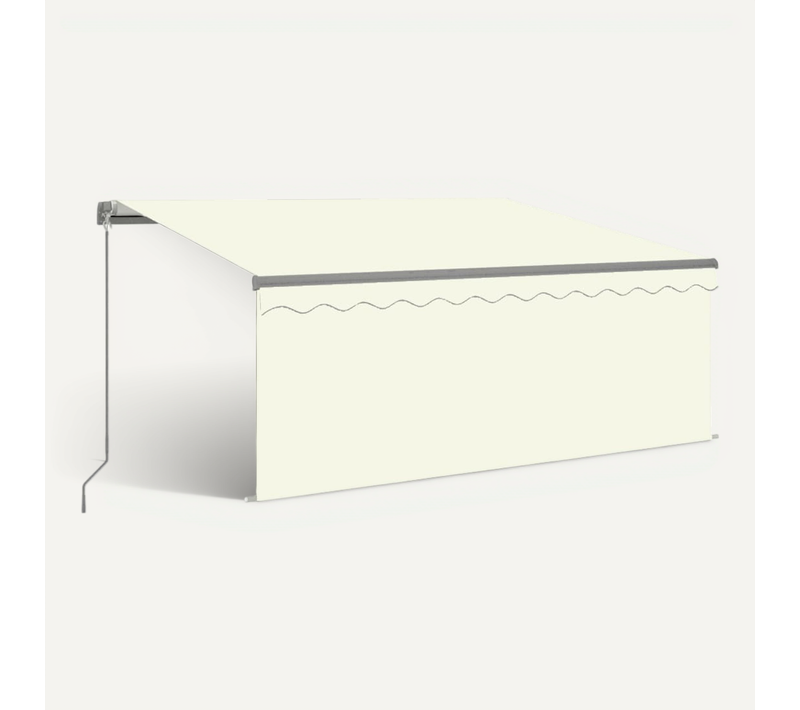 Auvent Rétractable Manuel Avec Store 3,5x2,5 M Crème