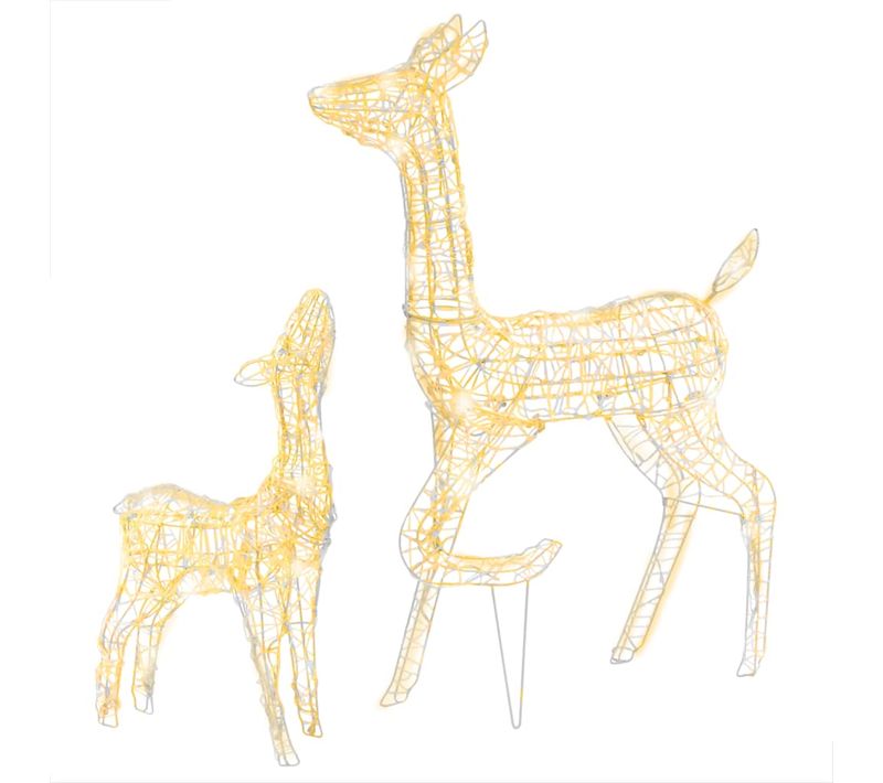 Famille De Rennes De Décoration Acrylique 160 LED Blanc Chaud