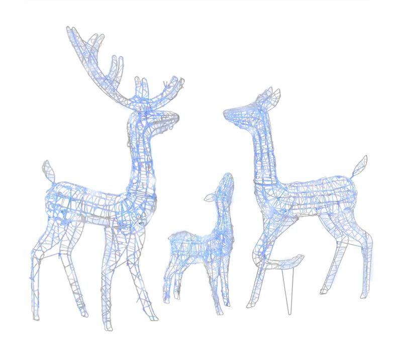 Famille De Rennes De Décoration Acrylique 300 LED Bleu