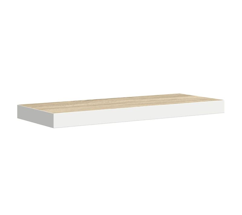 étagère Murale Flottante Chêne Et Blanc 60x23,5x3,8 Cm Mdf