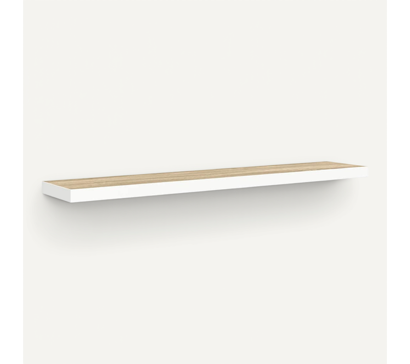 étagère Flottante Murale Chêne Et Blanc 120x23,5x3,8 Cm Mdf