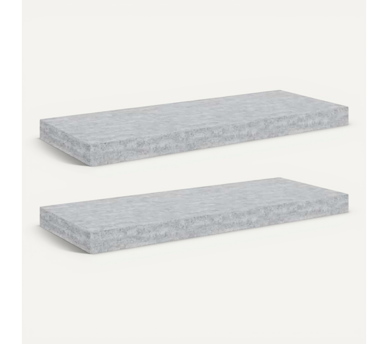 étagères Murales Flottantes 2 Pièces Gris Béton 60x23,5x3,8 Cm Mdf