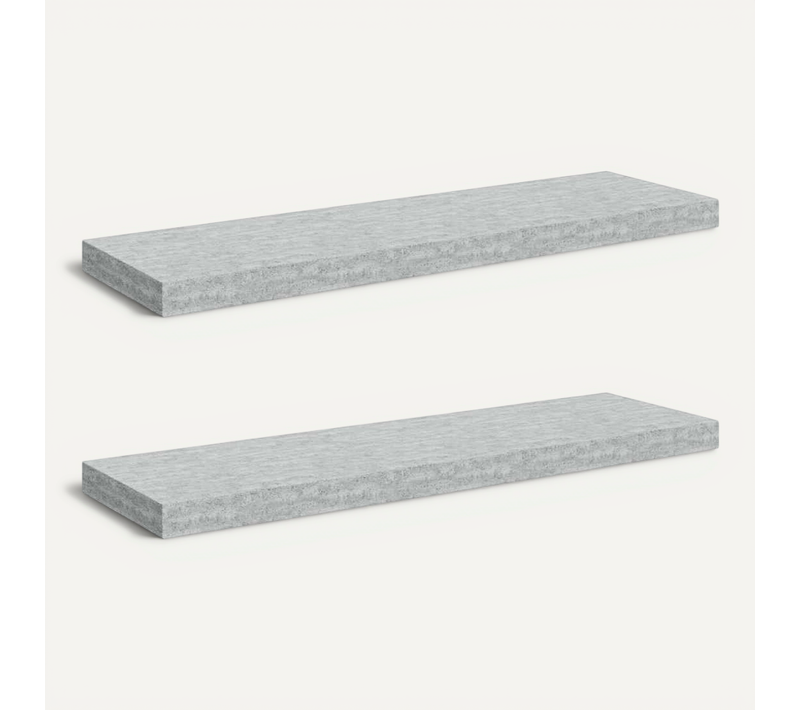 étagères Murales Flottantes 2 Pièces Gris Béton 80x23,5x3,8 Cm Mdf