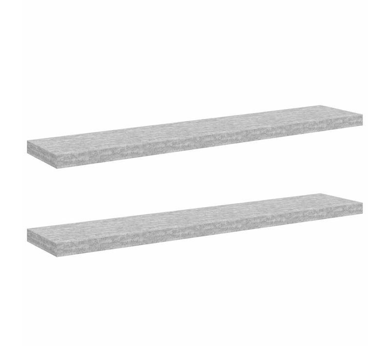 étagères Murales Flottantes 2 Pièces Gris Béton 120x23,5x3,8cm Mdf