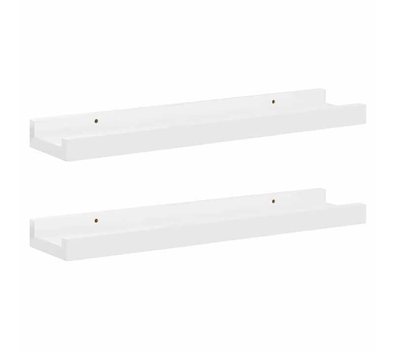Étagères Murales 2 Pièces Blanc Brillant 40x9x3 Cm