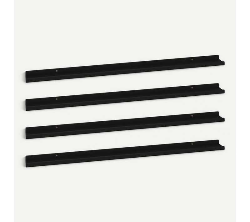étagères Murales 4 Pièces Noir 115x9x3 Cm
