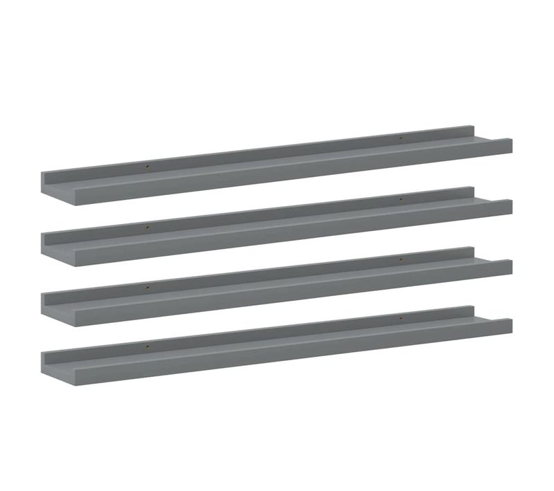 étagères Murales 4 Pièces Gris 80x9x3 Cm