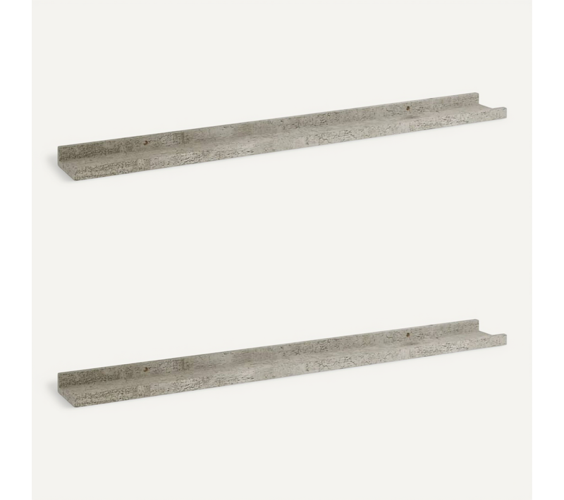 étagères Murales 2 Pièces Gris Béton 80x9x3 Cm