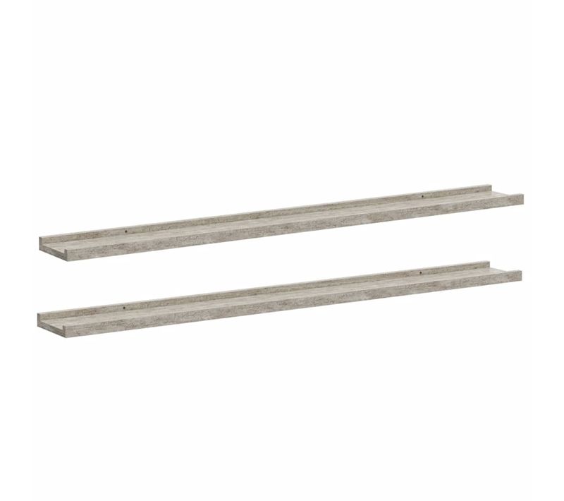 étagères Murales 2 Pièces Gris Béton 100x9x3 Cm