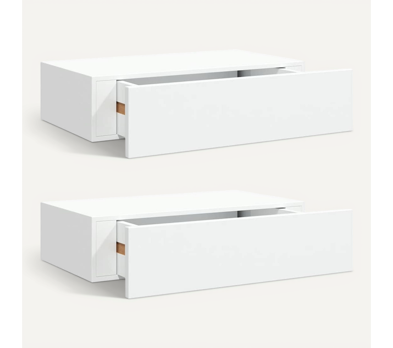 étagères À Tiroirs Murales 2 Pièces Blanc 40x23,5x10 Cm Mdf