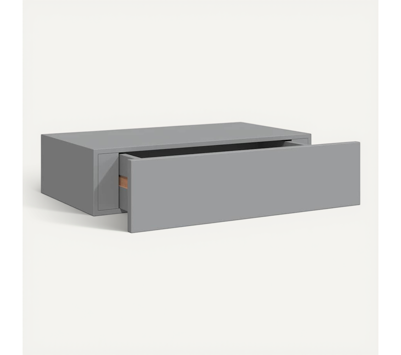 étagère À Tiroir Murale Gris 40x23,5x10 Cm Mdf