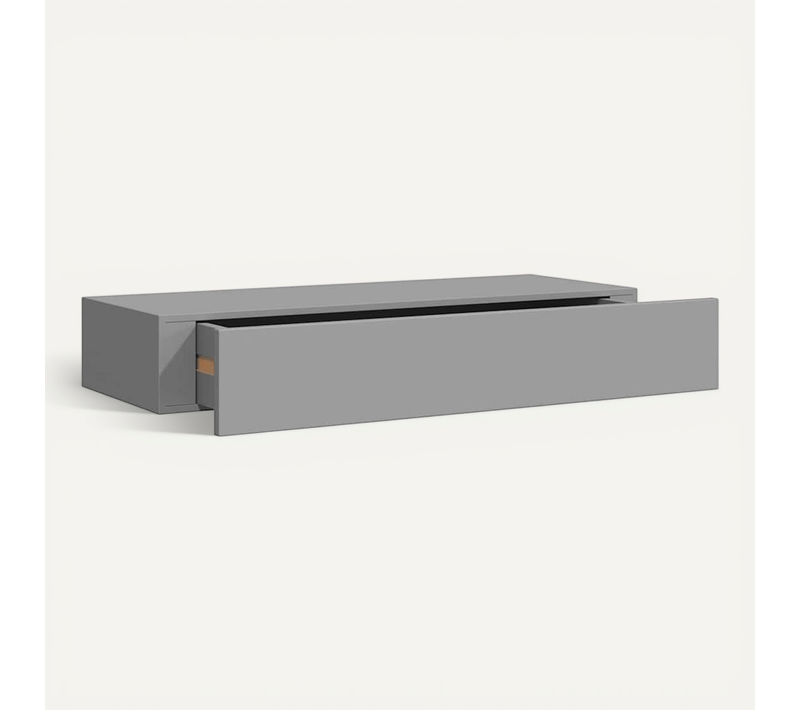 étagère À Tiroir Murale Gris 60x23,5x10 Cm Mdf