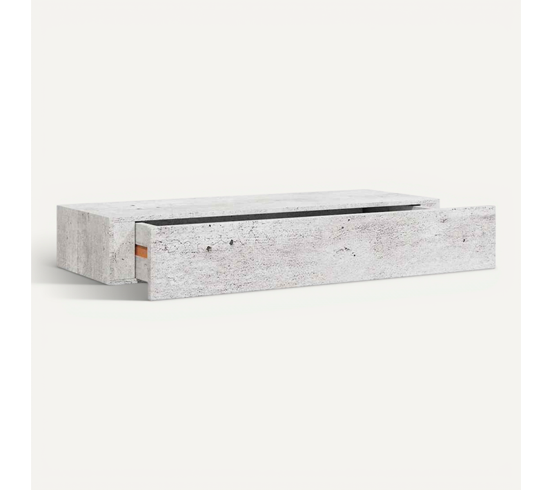 étagère À Tiroir Murale Gris Béton 60x23,5x10 Cm Mdf