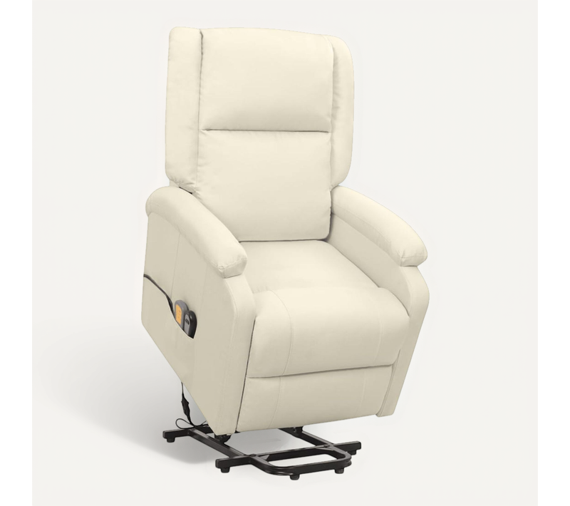 Fauteuil De Massage Inclinable Crème Tissu