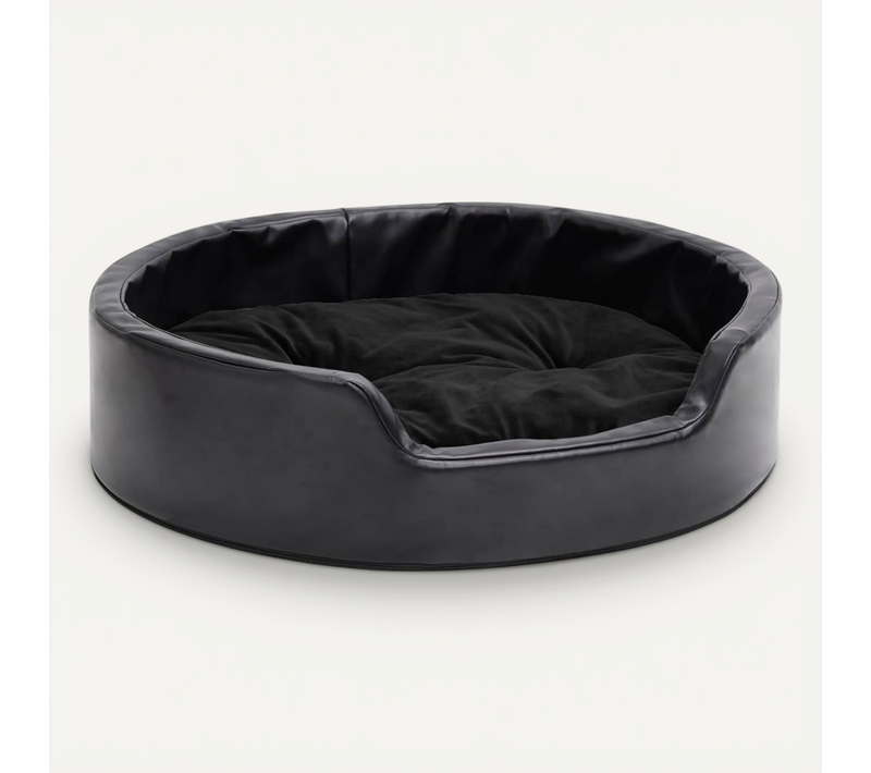 Lit Pour Chiens Noir 69x59x19 Cm Peluche Et Simili