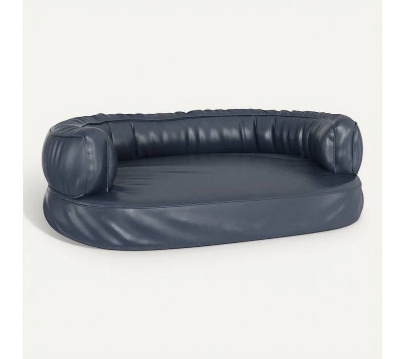 Lit Pour Chien Ergonomique Mousse Bleu Foncé 75x53cm Simili