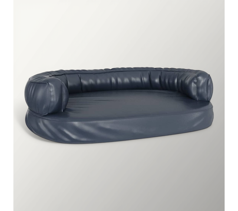 Lit Pour Chien Ergonomique Mousse Bleu Foncé 88x65cm Simili