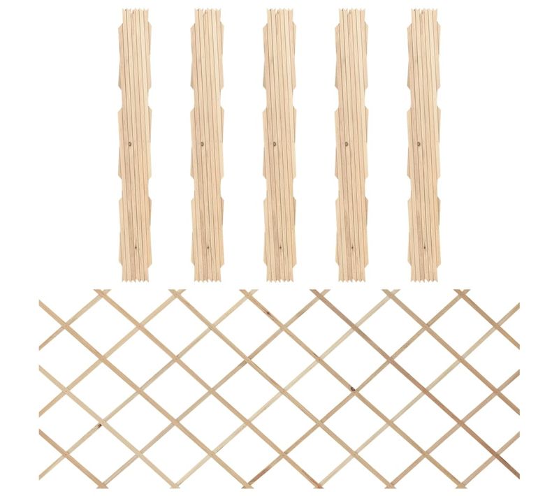 Ensemble De Treillis De Jardin 5 Pièces Bois De Sapin Massif 180x80 Cm Avec Panneaux Extensibles