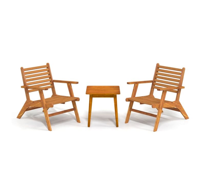 Mobilier De Bistro 3 Pièces Bois D'acacia Solide