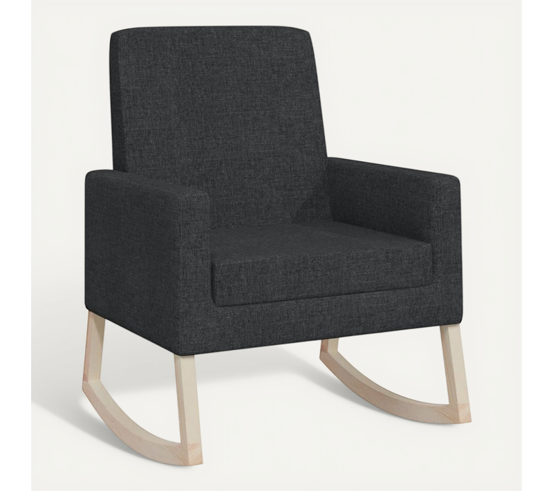 Chaise À Bascule Noir Tissu