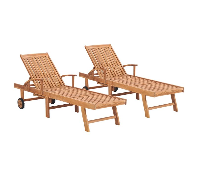 Chaises Longues Lot De 2 Bois De Teck Solide