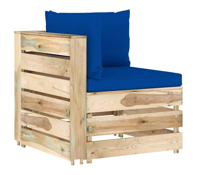 Canapé D'angle Sectionnel Avec Coussins Bois Imprégné De Vert