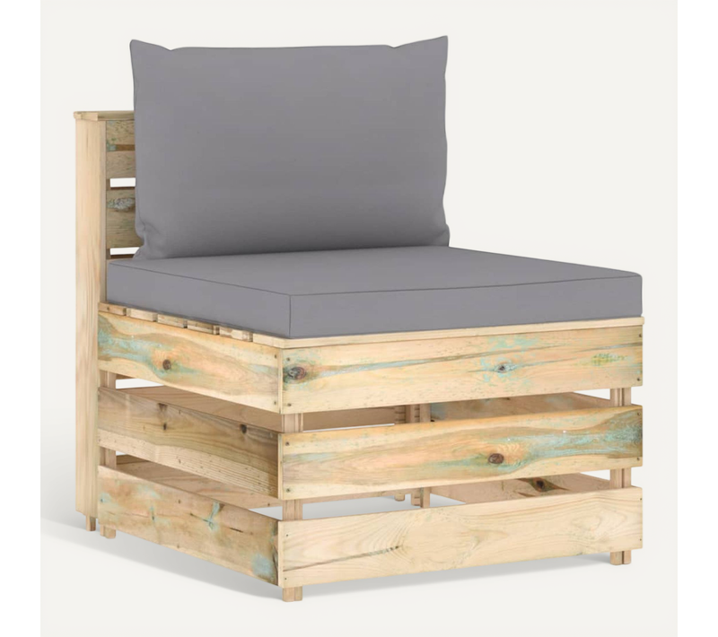 Canapé Central Sectionnel Avec Coussins Bois Imprégné De Vert