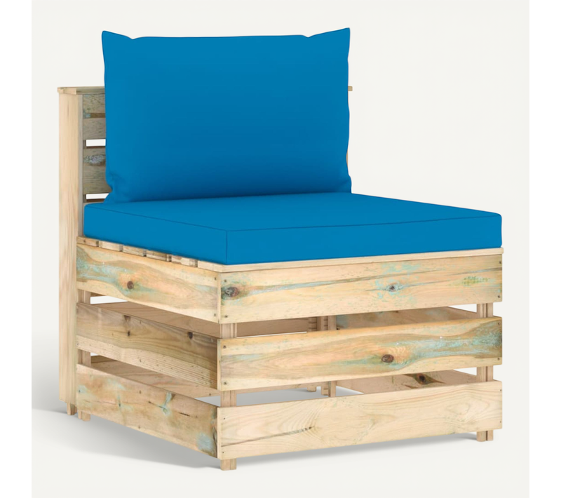 Canapé Central Sectionnel Avec Coussins Bois Imprégné De Vert