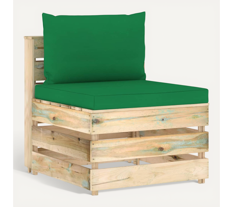 Canapé Central Sectionnel Avec Coussins Bois Imprégné De Vert