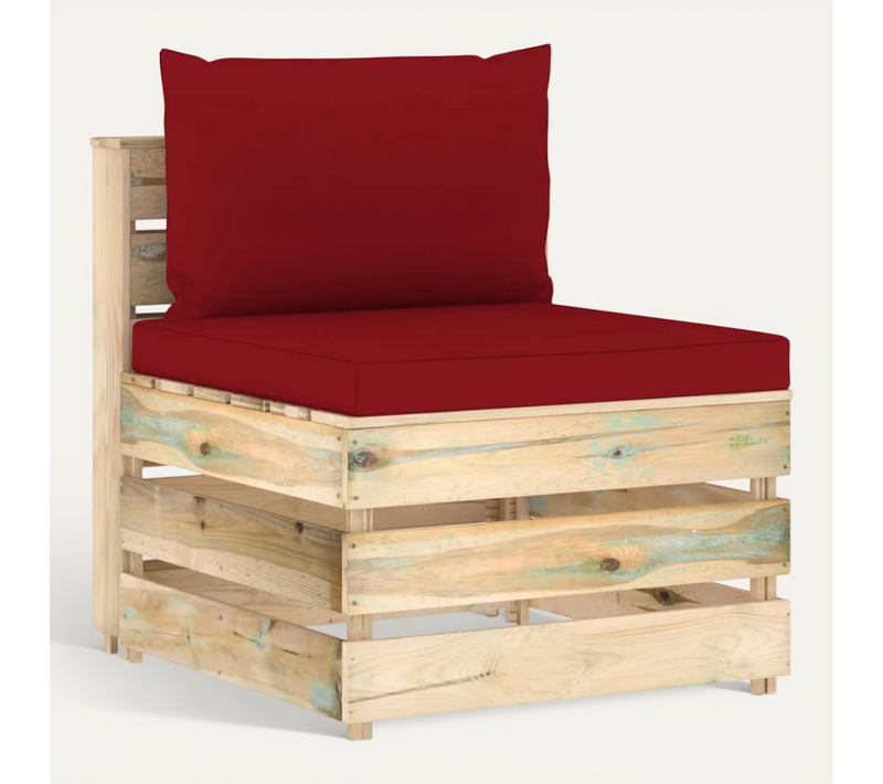 Canapé Central Sectionnel Avec Coussins Bois Imprégné De Vert