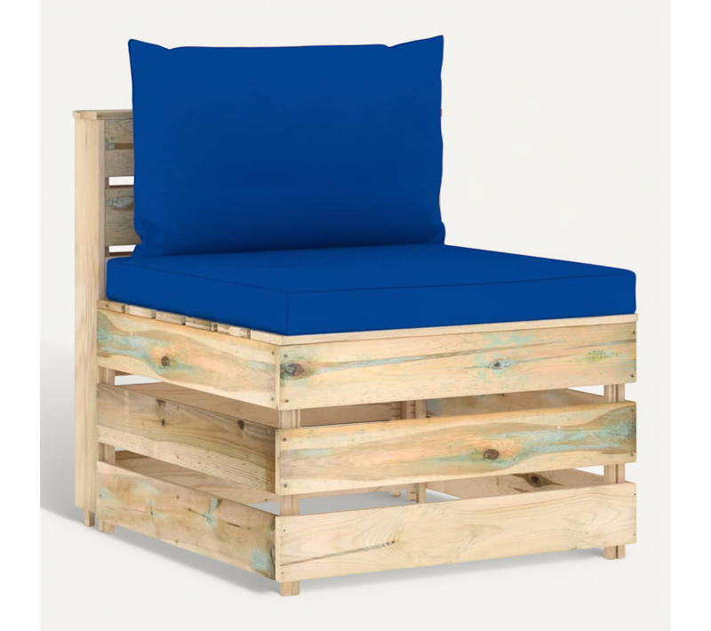 Canapé Central Sectionnel Avec Coussins Bois Imprégné De Vert