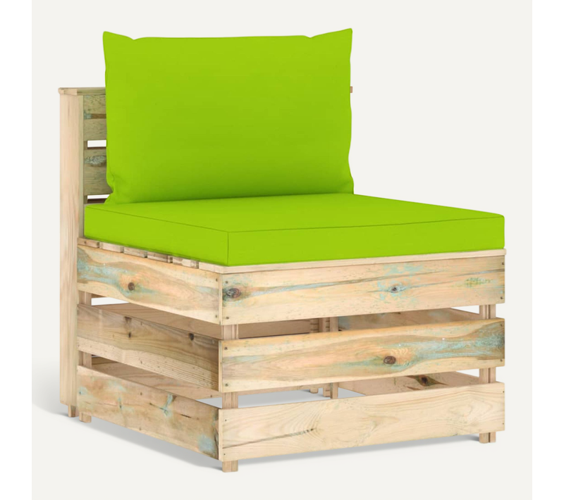Canapé Central Sectionnel Avec Coussins Bois Imprégné De Vert