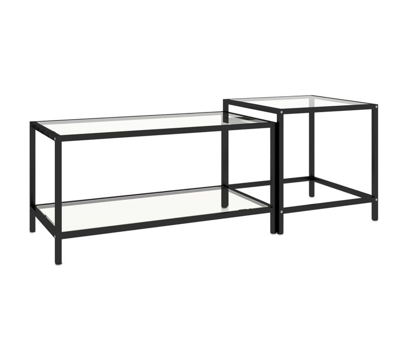 Tables à Thé 2 Pièces Verre Trempé Transparent