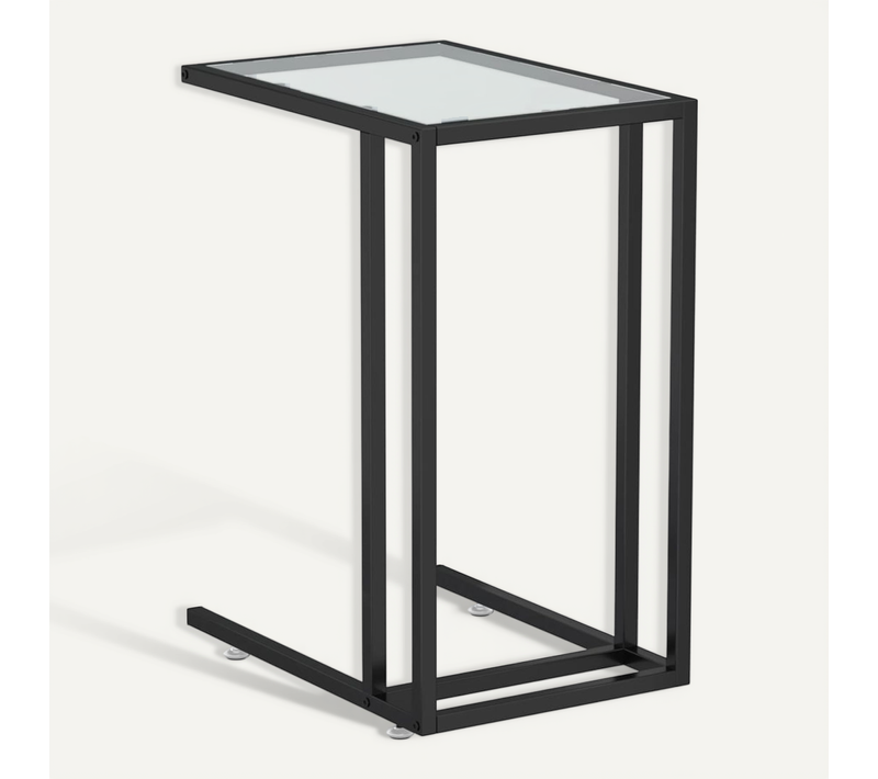Table D'appoint Ordinateur Transparent 50x35x65 Cm Verre Trempé