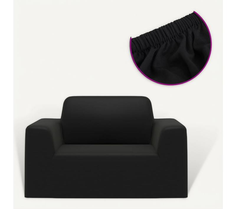 Housse Extensible De Canapé Noir Jersey De Polyester
