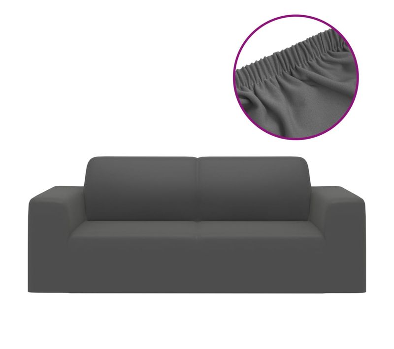 Housse Extensible Canapé 2places Anthracite Jersey De Polyester