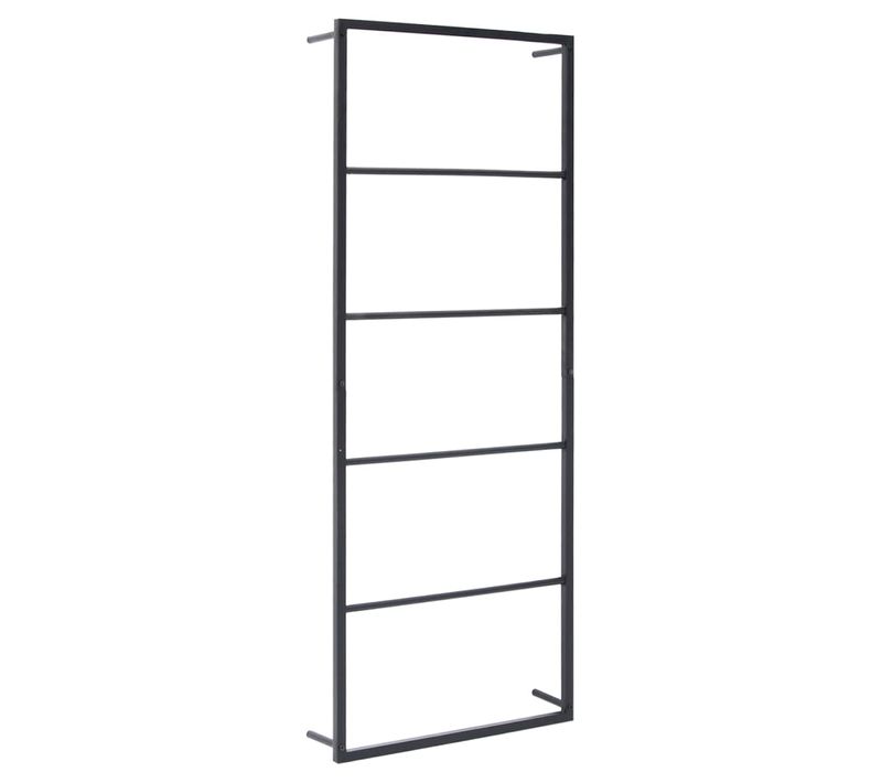 Porte-serviettes Avec Barres Multicouches Et Revêtement Anti-rouille Acier Noir 45x10x115 Cm