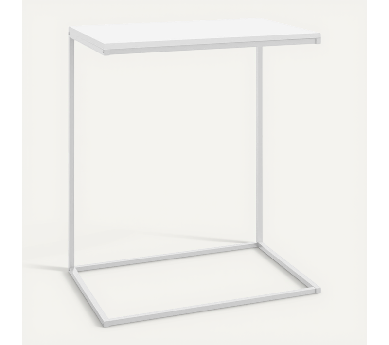 Table D'appoint Blanc 55x35x66 Cm Bois Contreplaqué