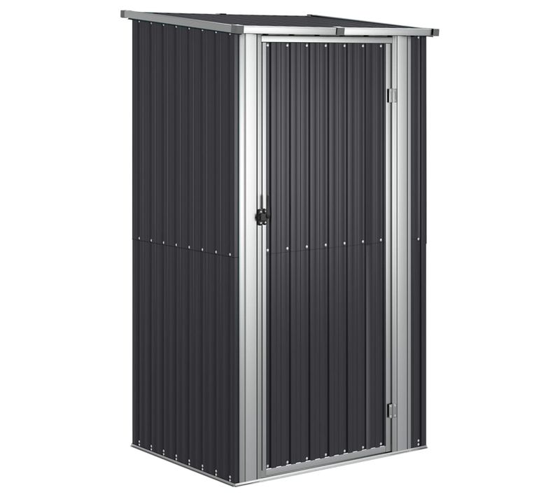 Abri De Jardin Anthracite 118,5x97x209,5 Cm Acier Galvanisé Hangar De Stockage Terrasse