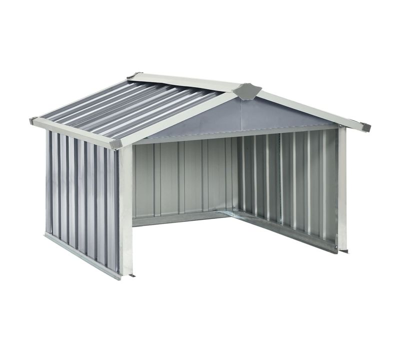 Abri Pour Robot De Jardin 92x97x63 Cm Acier Galvanisé Gris