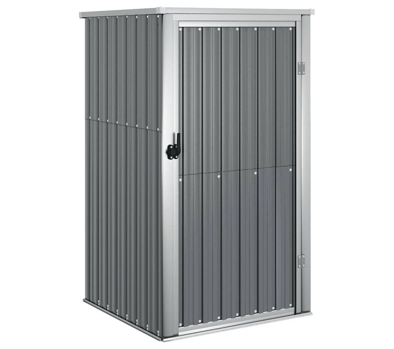 Abri à Outils De Jardin Gris 88x89x161 Cm Acier Galvanisé Rangement Stockage Extérieur
