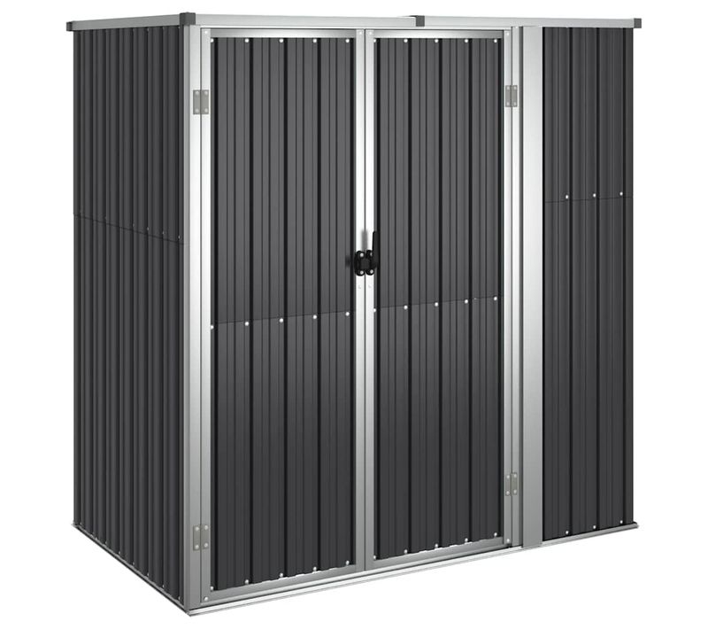 Abri à Outils De Jardin Anthracite 161x89x161cm Acier Galvanisé Rangement Stockage Extérieur