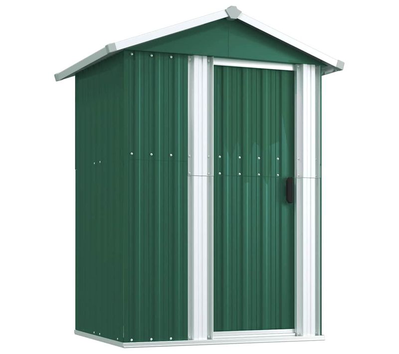 Abri De Jardin Vert 126x97,5x177 Cm Acier Galvanisé Rangement D'outils Stockage Extérieur