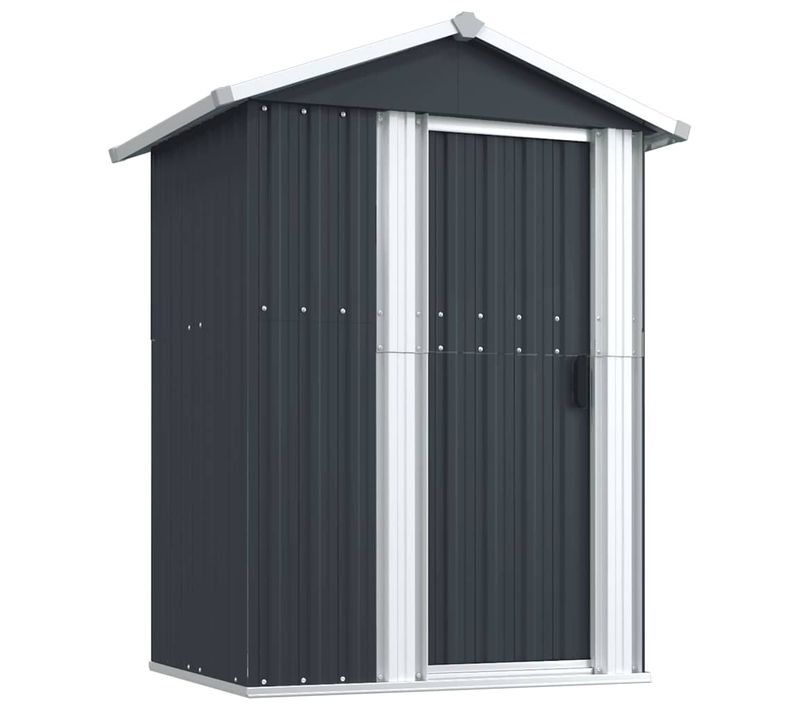 Abri De Jardin Anthracite 126x97,5x177 Cm Acier Galvanisé Rangement D'outils Extérieur