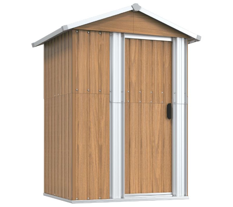 Abri De Jardin Avec Porte Coulissante Pour Outils De Jardin 126x97,5x177 Cm Acier Galvanisé