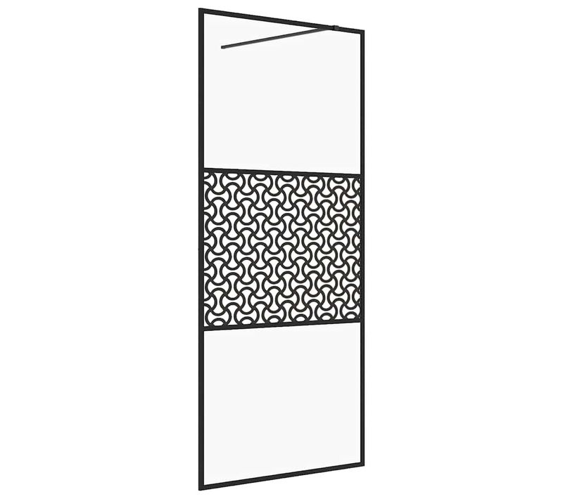 Paroi De Douche Avec Verre Esg Transparent 115x195 Cm Noir