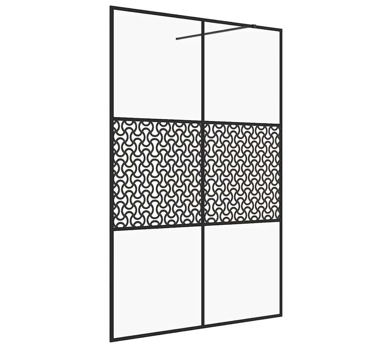 Paroi De Douche À L'italienne Verre Transparent 140x195 Cm Noir Ajustable